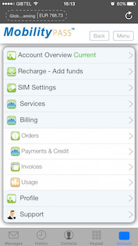 IberPass member area dashboard proactive web applicatiion